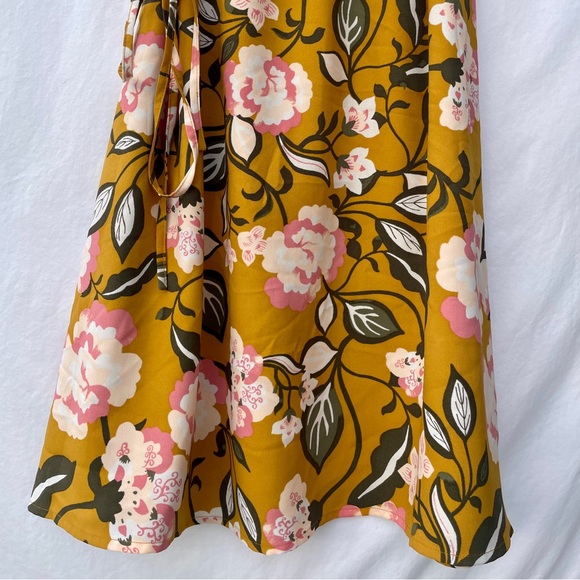 LOFT Mustard Floral Midi Dress - Picture 6 of 10